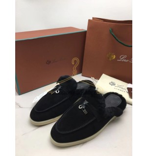 로로피아나 썸머워크 뮬 퍼 블로퍼 은장