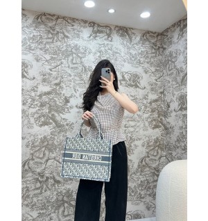 디올 북토트백 미디움 샴브레이