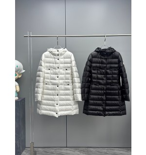 몽클레어 hirma 롱 후드 자켓 (컬러 화이트, 블랙)