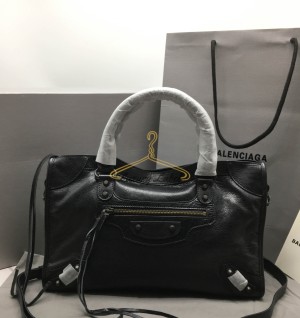 발렌시아가 르 시티 미디움 백 블랙 (금장)