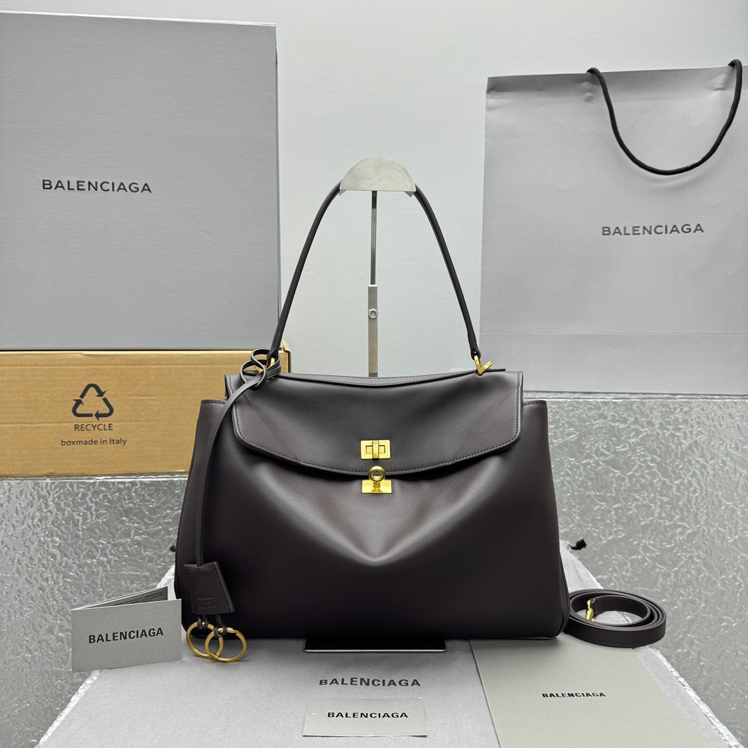 발렌시아가 로데오 미디움 핸드백 (컬러 브라운) (버클컬러 금장)