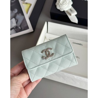 샤넬 25B CC 별 로고 캐비어 카드지갑 (컬러 스카이블루)