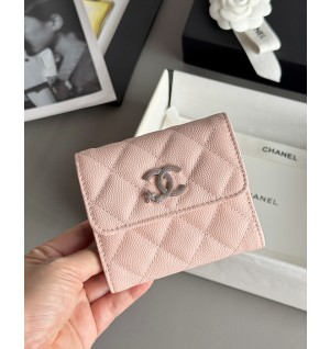 샤넬 25B CC 별 로고 캐비어 플랩 지갑 (컬러 핑크)
