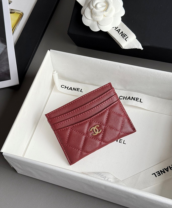 샤넬 25S 캐비어 카드홀더 (컬러 레드)