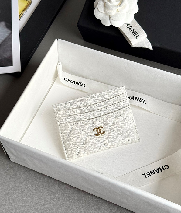 샤넬 25S 캐비어 카드홀더 (컬러 화이트)