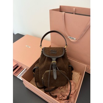 미우미우 코듀로이 백팩 미디움 (컬러 에보니)