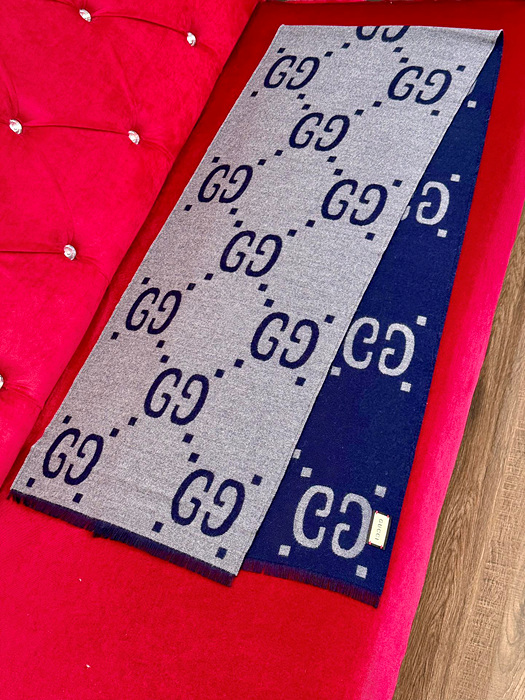 구찌 울 실크 자카드 머플러