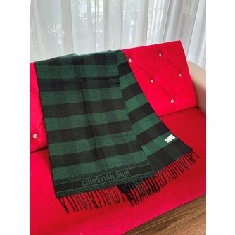 디올 체크 캐시미어 머플러 (컬러 그린)