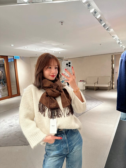 셀린느 모노그램 캐시미어 프린지드 머플러