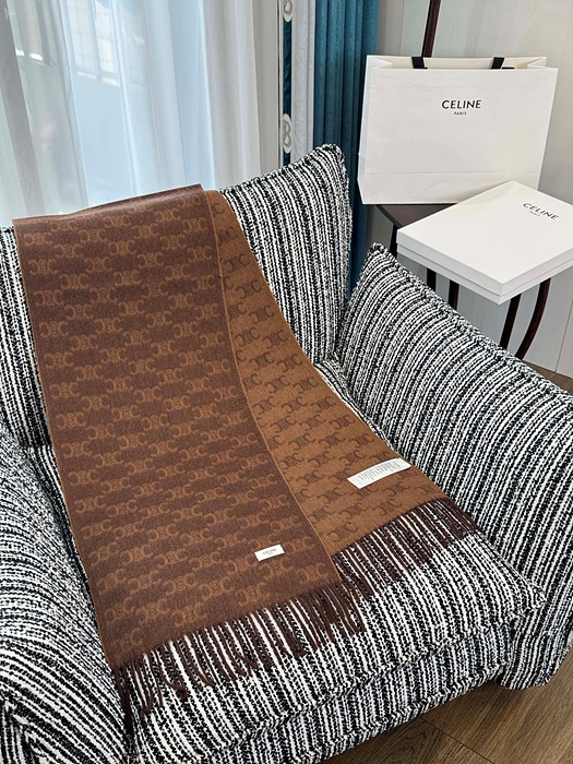 셀린느 모노그램 캐시미어 프린지드 머플러