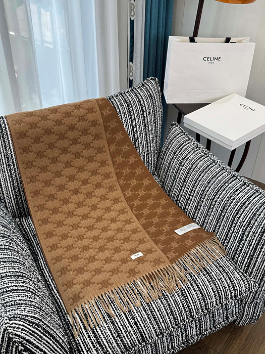 셀린느 모노그램 캐시미어 프린지드 머플러