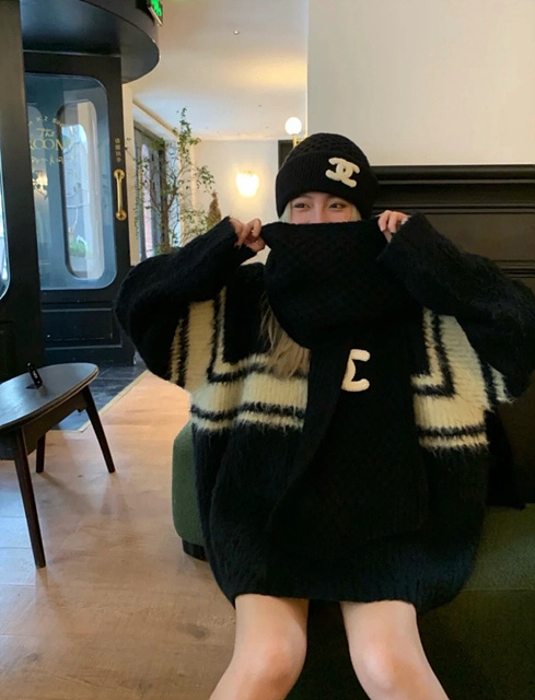 샤넬 CC 로고 크로셰 캐시미어 비니