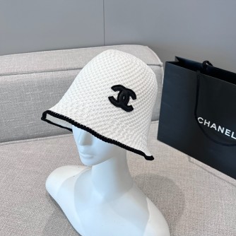 샤넬 CC 로고 크로셰 버킷햇